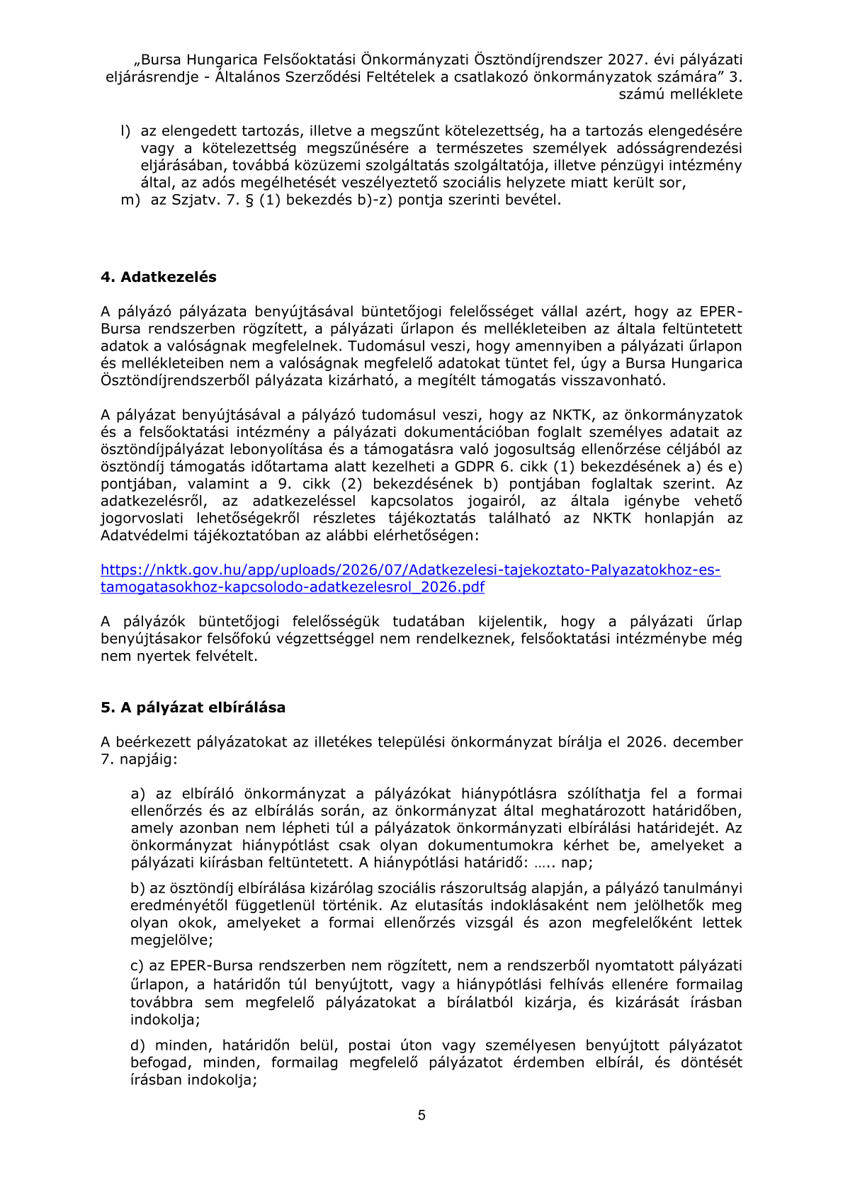 B tipusu palyazati kiiras 5